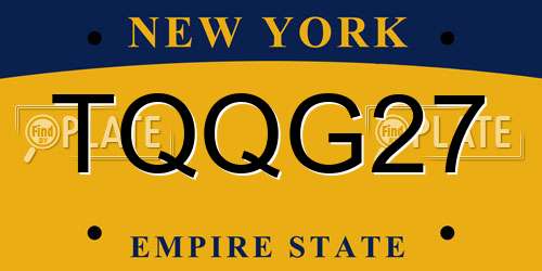 TQQG27 New York License Plate