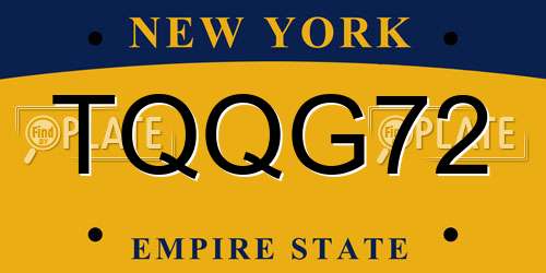 TQQG72 New York License Plate