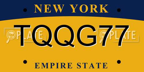 TQQG77 New York License Plate