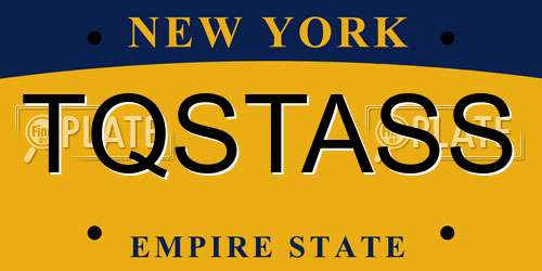 TQSTASS New York License Plate