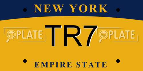TR7 New York License Plate
