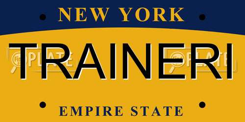 TRAINERI New York License Plate