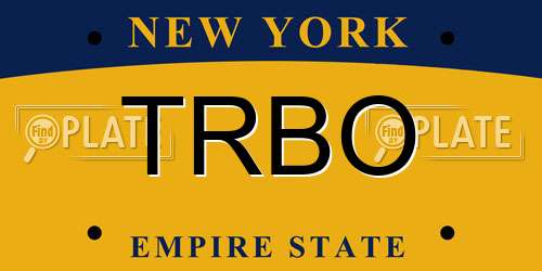 TRBO New York License Plate