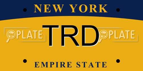 TRD New York License Plate