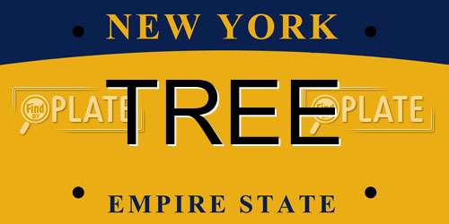 TREE New York License Plate