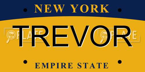 TREVOR New York License Plate