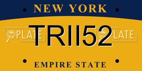TRII52 New York License Plate
