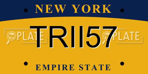 TRII57 New York License Plate