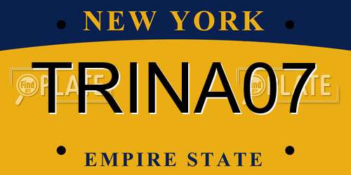 TRINA07 New York License Plate