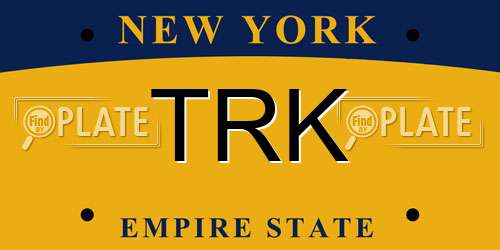 TRK New York License Plate