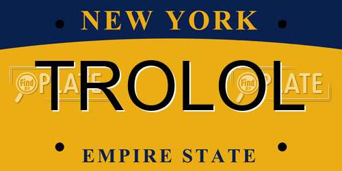 TROLOL New York License Plate