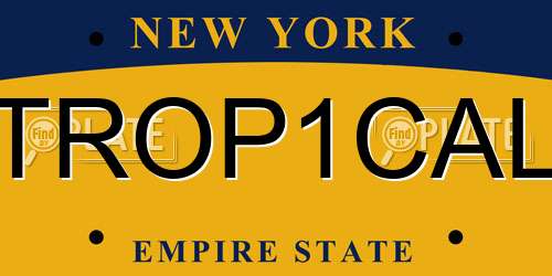 TROP1CAL New York License Plate