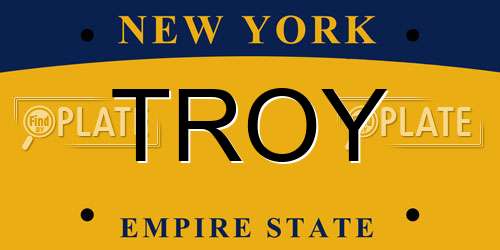 TROY New York License Plate