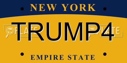 TRUMP4 New York License Plate
