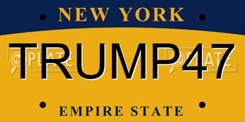 TRUMP47 New York License Plate