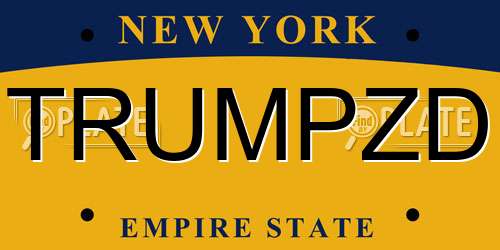 TRUMPZD New York License Plate