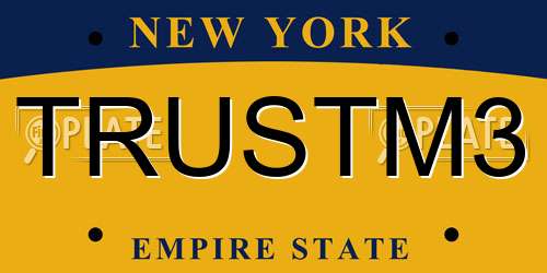 TRUSTM3 New York License Plate