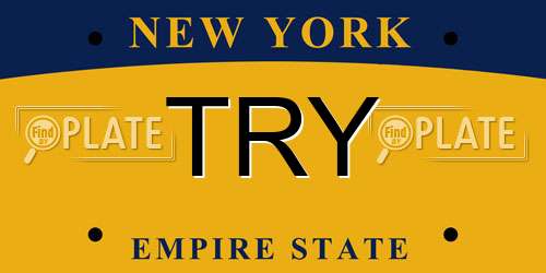 TRY New York License Plate