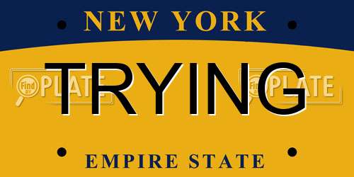 TRYING New York License Plate