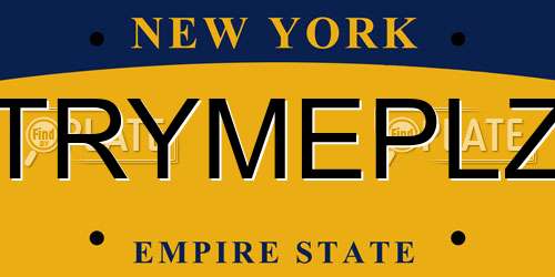 TRYMEPLZ New York License Plate