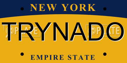 TRYNADO New York License Plate