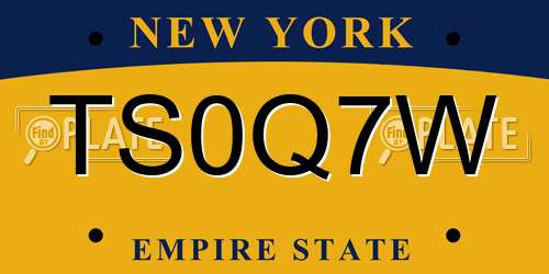 TS0Q7W New York License Plate