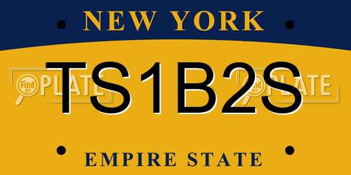 TS1B2S New York License Plate