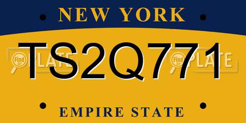 TS2Q771 New York License Plate