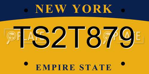TS2T879 New York License Plate