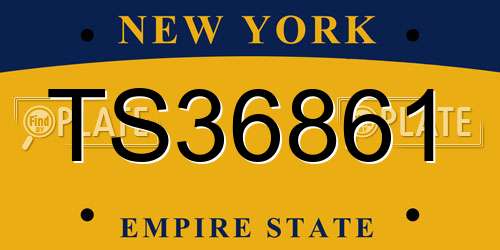 TS36861 New York License Plate