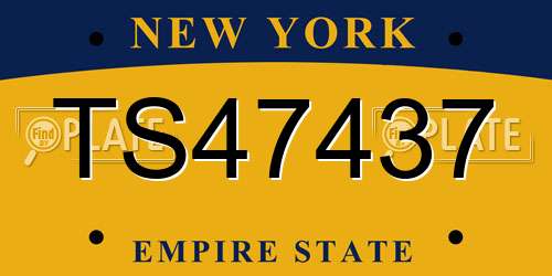 TS47437 New York License Plate