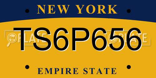 TS6P656 New York License Plate