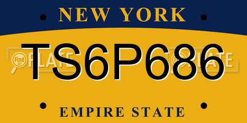 TS6P686 New York License Plate