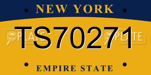 TS70271 New York License Plate