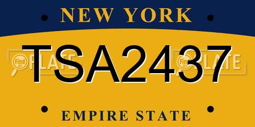 TSA2437 New York License Plate