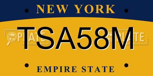 TSA58M New York License Plate
