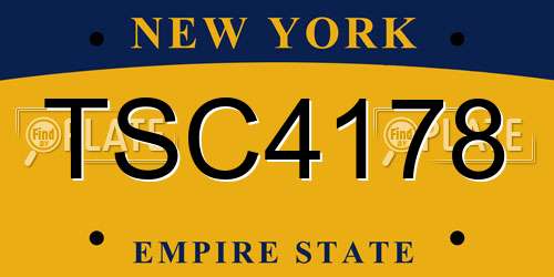TSC4178 New York License Plate