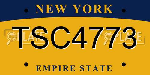 TSC4773 New York License Plate
