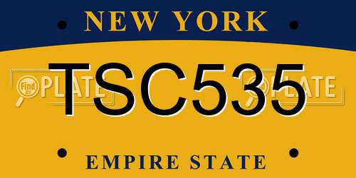 TSC535 New York License Plate