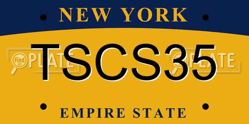 TSCS35 New York License Plate