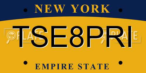 TSE8PRI New York License Plate