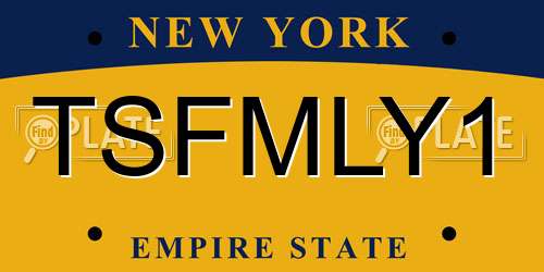 TSFMLY1 New York License Plate
