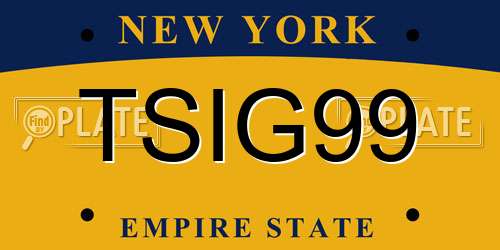 TSIG99 New York License Plate