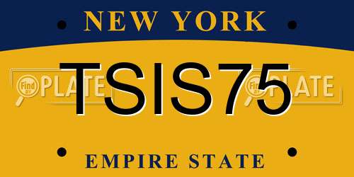 TSIS75 New York License Plate