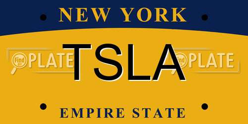 TSLA New York License Plate