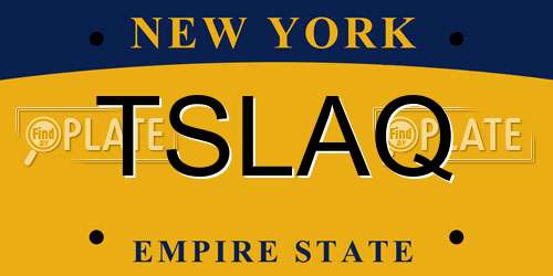 TSLAQ New York License Plate