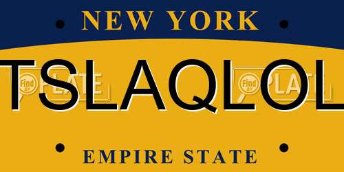 TSLAQLOL New York License Plate