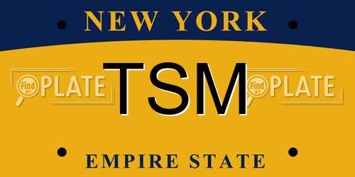 TSM New York License Plate