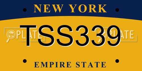 TSS339 New York License Plate