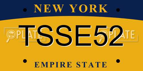 TSSE52 New York License Plate